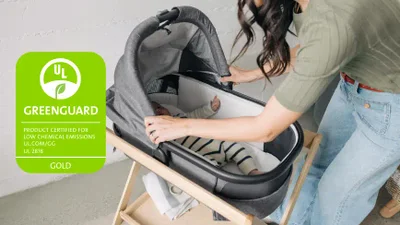 The bassinet materials are GreenGuard certified