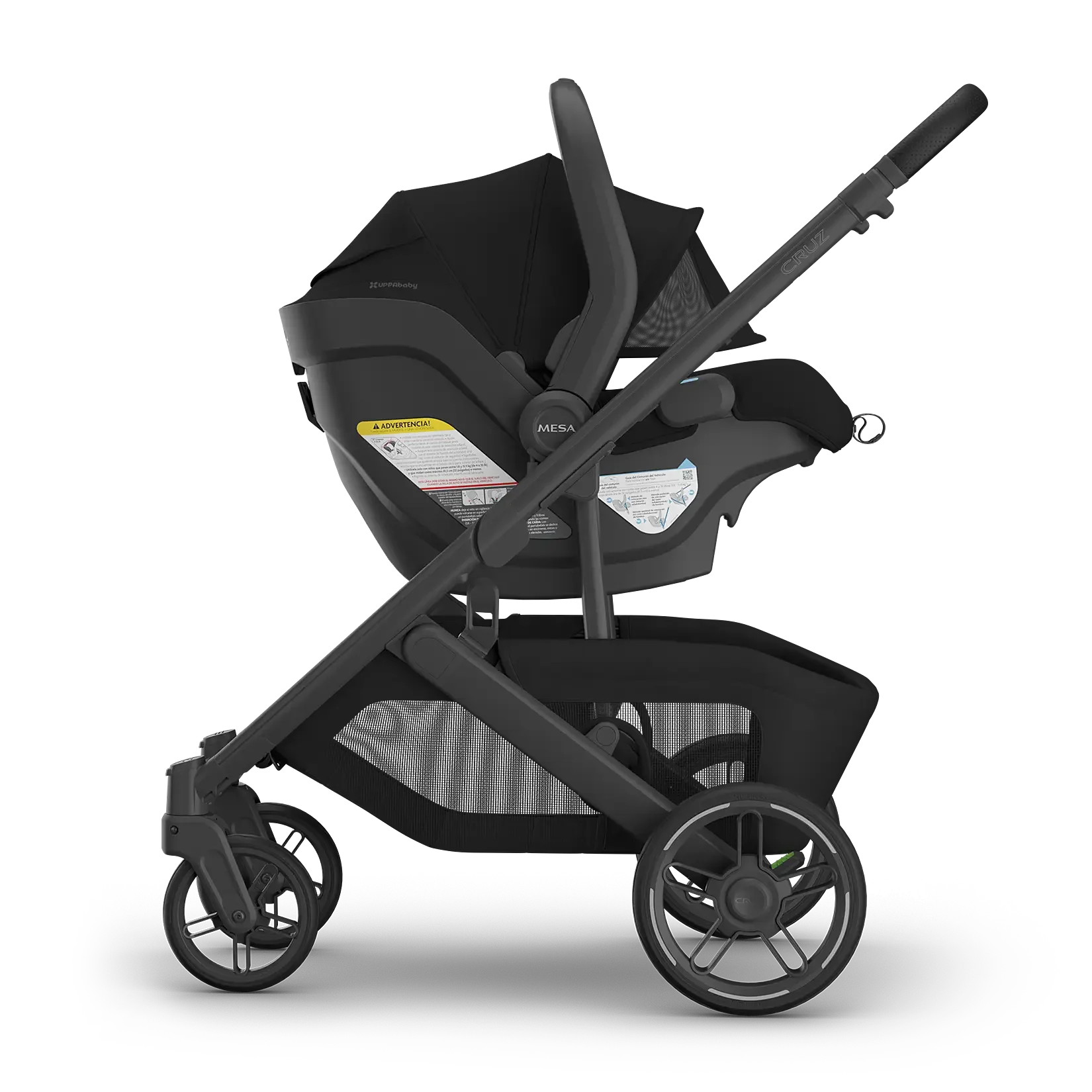 bugaboo consignment Kangaroo Sibling Seat for Double Stroller Conversion - Black 000 km (2 Peri™ 180° Rotating Infant helmet with d-ring Color:Chromed