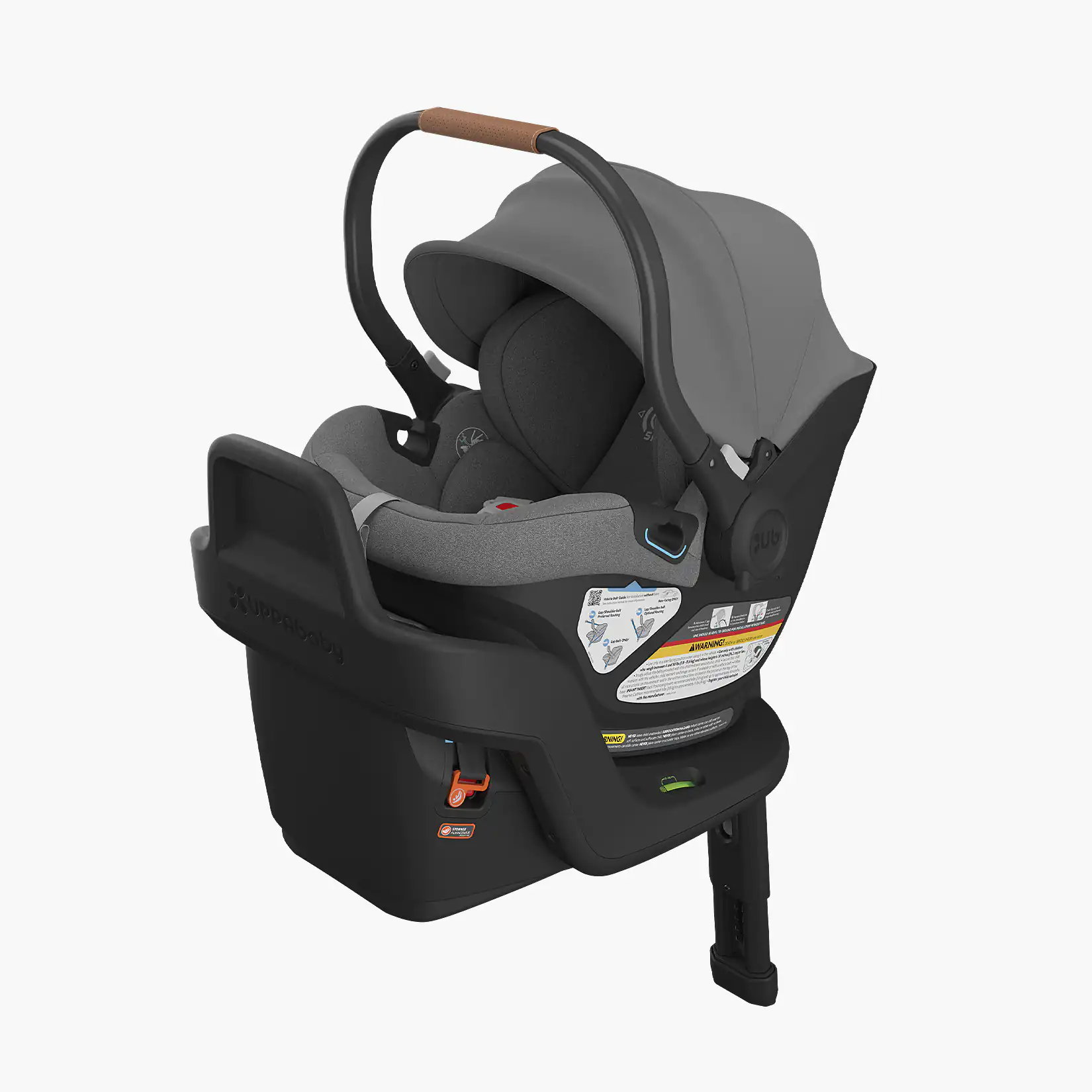 Aria infant car seat (Greyson - Charcoal Mélange, Saddle Leather) is the lightest on the market weighing just under 6 lbs