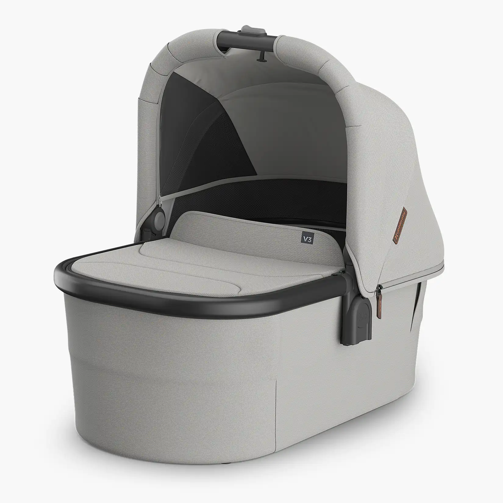 Capazo UPPAbaby V3 mostrado en acabado Savannah